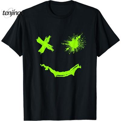 New Summer Green Smile Green Pattern T-shirt for Casual and Comfortable Men's Short Sleeve Top