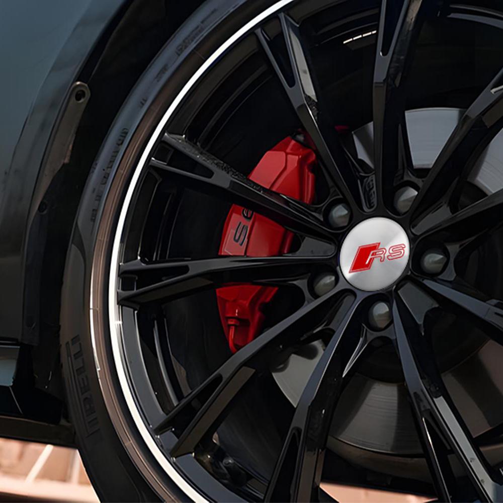 Für Audi A5 4 Stück Auto Radnabenkappen Auto Felgenabdeckung für Audi A3 8P A4 A6 C6 B8 Sline RS B6 B5 B4 B3 A1 A2 A7 A8 C5 C7 Q1 Q2 Q3 Q4 Q5