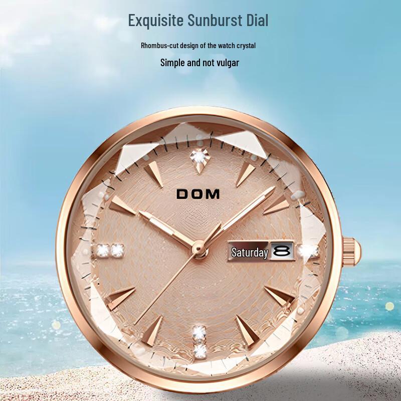 DOM Luxe Kwarts Horloge voor Dames