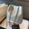 Large Capacity Bucket Underarm Bag Women's 2025 New Fashion Chain Solid Color Shoulder Bag Soft Leather Versatile Tote Bag