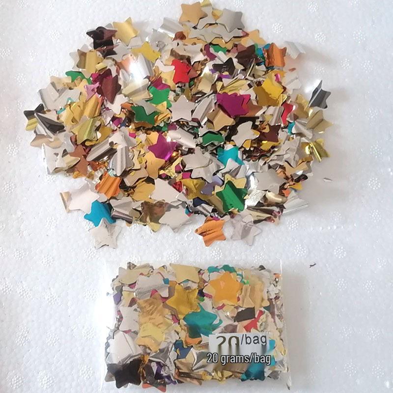 20g Bag of Colorful Five-Star Aluminum Foil Confetti for Festive Wedding and Birthday Decorations