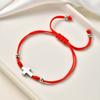 Red Braided Rope Cross Bracelet for Women Stainless Steel Pray Adjustable Bracelets Lucky Accessories Jewelry Gift