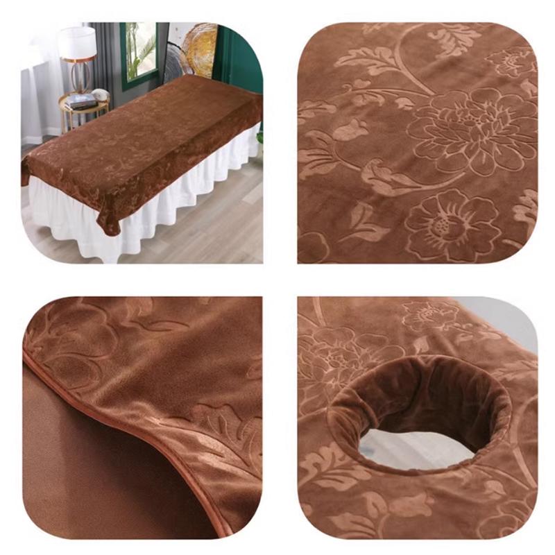 Soft Flannel Velvet Beauty Bedspread Beauty Bed Sheet SPA Massage Treatment Bed Table Cover Salon Bed Sheet With / Without Hole