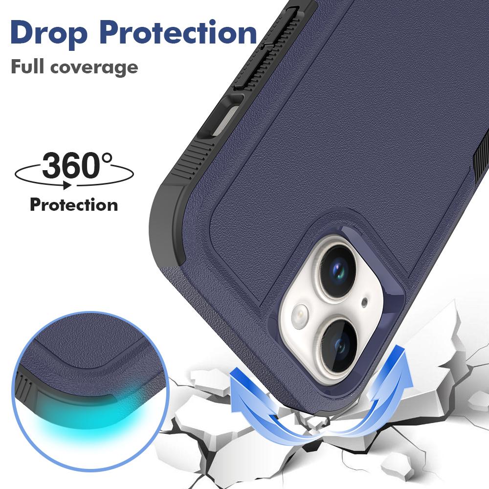

For iPhone 15 Dual Layer Protection PC+TPU Cover Anti-fall Phone Case Black