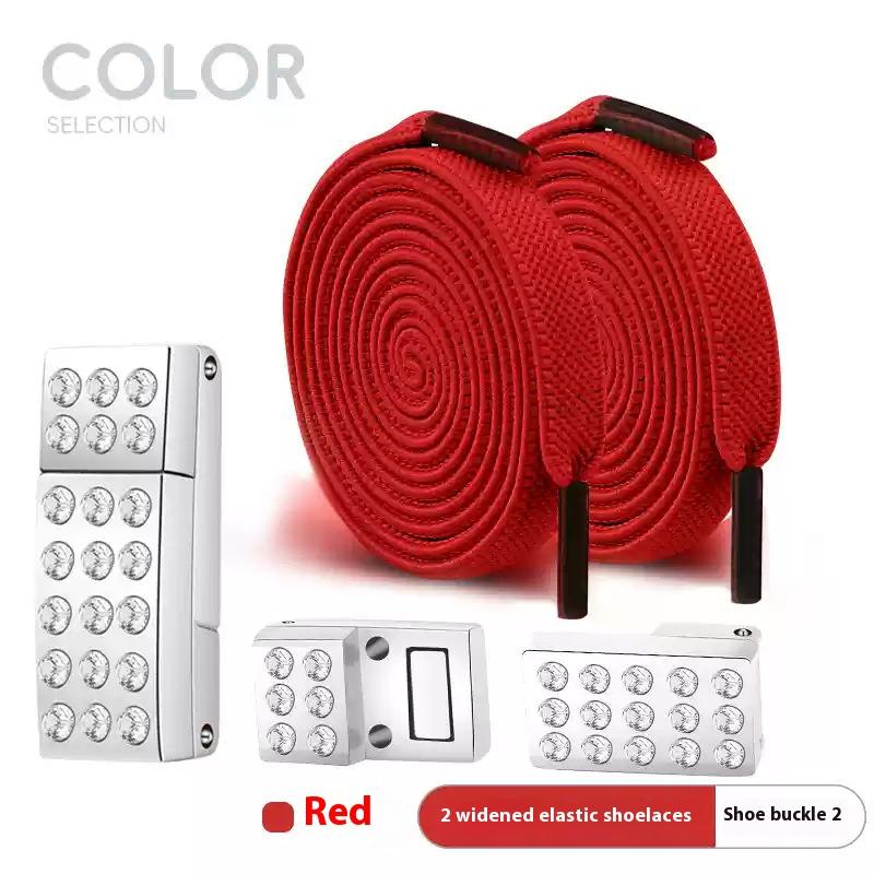 Diamond Magnetic Shoelaces without ties Elastic Laces Sneakers Tennis Women No Tie Shoe laces Flat Wide Shoelace Shoe Accessorie
