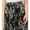 White Floral Printed Polyester Casual Skirt Women Pleated Flared Midi Skirt