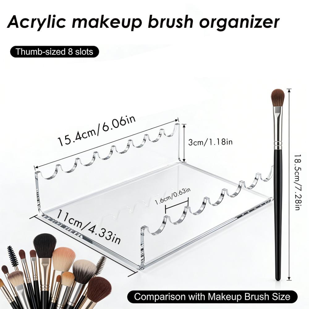 1/2pcs Transparent Acrylic Makeup Brush Storage Rack Desktop Brush Eyeliner Pen Storage Stand Mother's Day Valentine's Day Gift