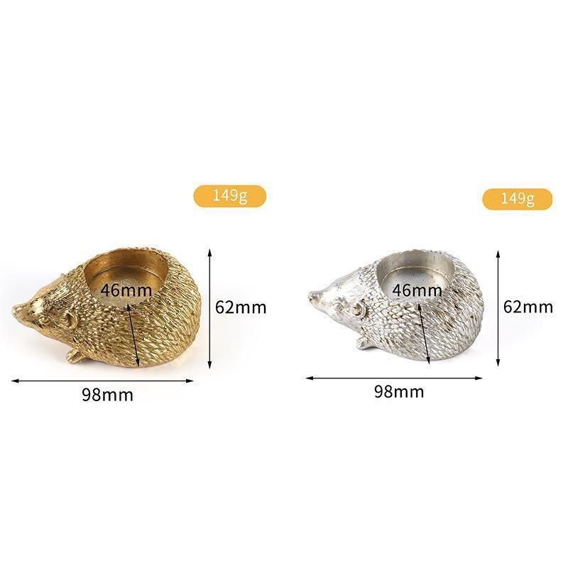 Vintage New Hedgehog Candle Holder Decoration Aromatherapy Resin Candle Tray Creative Gifts Household Ornaments