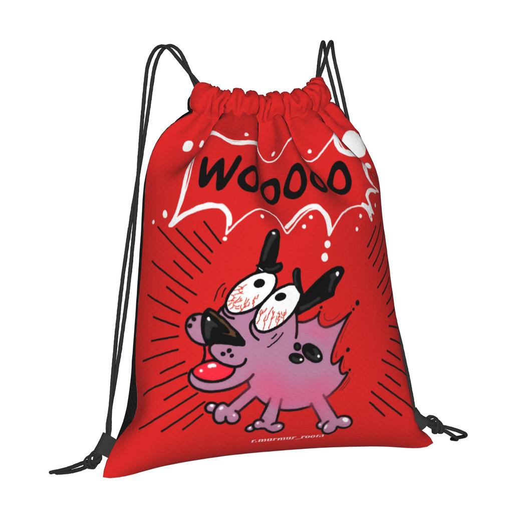 Custom Cowardlyes Dogs Anime Drawstring Bag for Training Yoga Backpacks Men Women Slapstick Sports Gym Sackpack