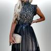 2024 Mid-Waist Slit Lace Bodycon Dress with Belt