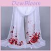 Elegant Women Flowers Printed Long Soft Chiffon Scarf Wrap Shawl For All Seasons