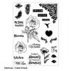 Clear Stamp Seals Birthday Wishes Transparent Stamps Flowers Silicone Stamps for Cards Journal Scrapbooking Decorations