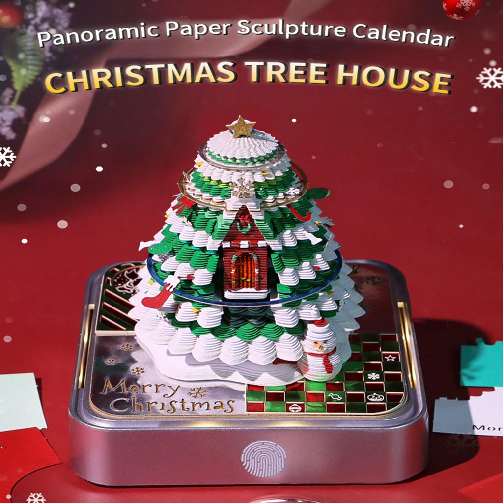 3D Calendar 2026 with Lights Desk Timepiece Calendar 2026 Artsy Pad Calendars for Christmas Housewarming Desktop Decoration