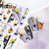 Self Adhesive Nail Decorations Women Stickers for Autumn Halloween, Pumpkin Spider Web Skull Flame Nails Decorative Manicure Decal, DIY Art