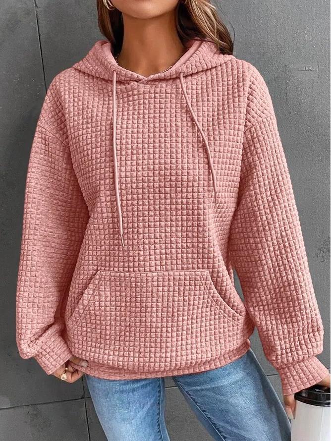 2024 Autumn & Winter Women's Round Neck Long Sleeve Sweater - Solid Color