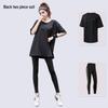 Plus Size Sporty Yoga Three-Piece Set - Breathable, Loose-Fit, Quick-Dry Short Sleeve Fitness Wear for Spring/Summer
