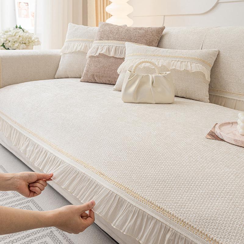 Skin-Friendly Chenier Sofa Cushion, Universal In All Seasons, Machine Washable Sofa Cover, Simple Modern High-End Non-Slip Seat Cushion