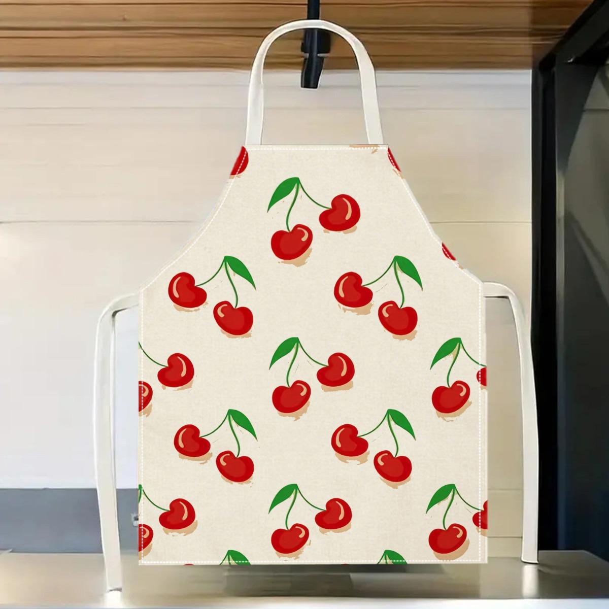 

1pc Large Solid Color Background Romantic Heart Pattern Apron, Home Decoration Kitchen Wear, Sleeveless Durable Washable Unisex Cooking Apron, 68x55cm/26.77×21.65 Inch білий