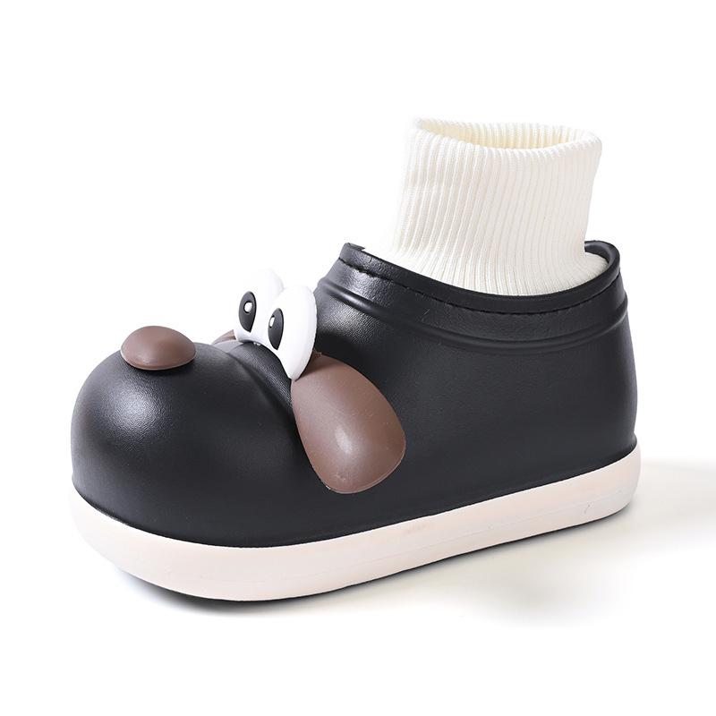 Zapatillas de Algodón para Mujer con Ojos Grandes de Perro 2025: Usable al aire libre, Antideslizante, Punta cerrada, Cálido, Grueso, Aumenta la altura, Suela blanda