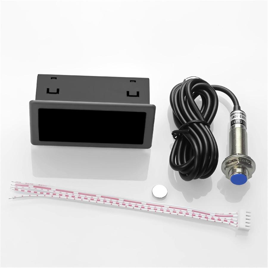 DC 8-24V 4 Digital Motor Red LED Tachometer RPM Speed Measure Gauge Meter Tester