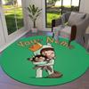 Cat Adventure Custom Name Round Area Rug Carpet Rug For Living Room Bedroom Sofa Playroom Decor Nonslip Floor Mat