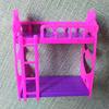 Tecknad plast våningssäng möbler Barn leksak Tillbehör för Barbie Dolls House