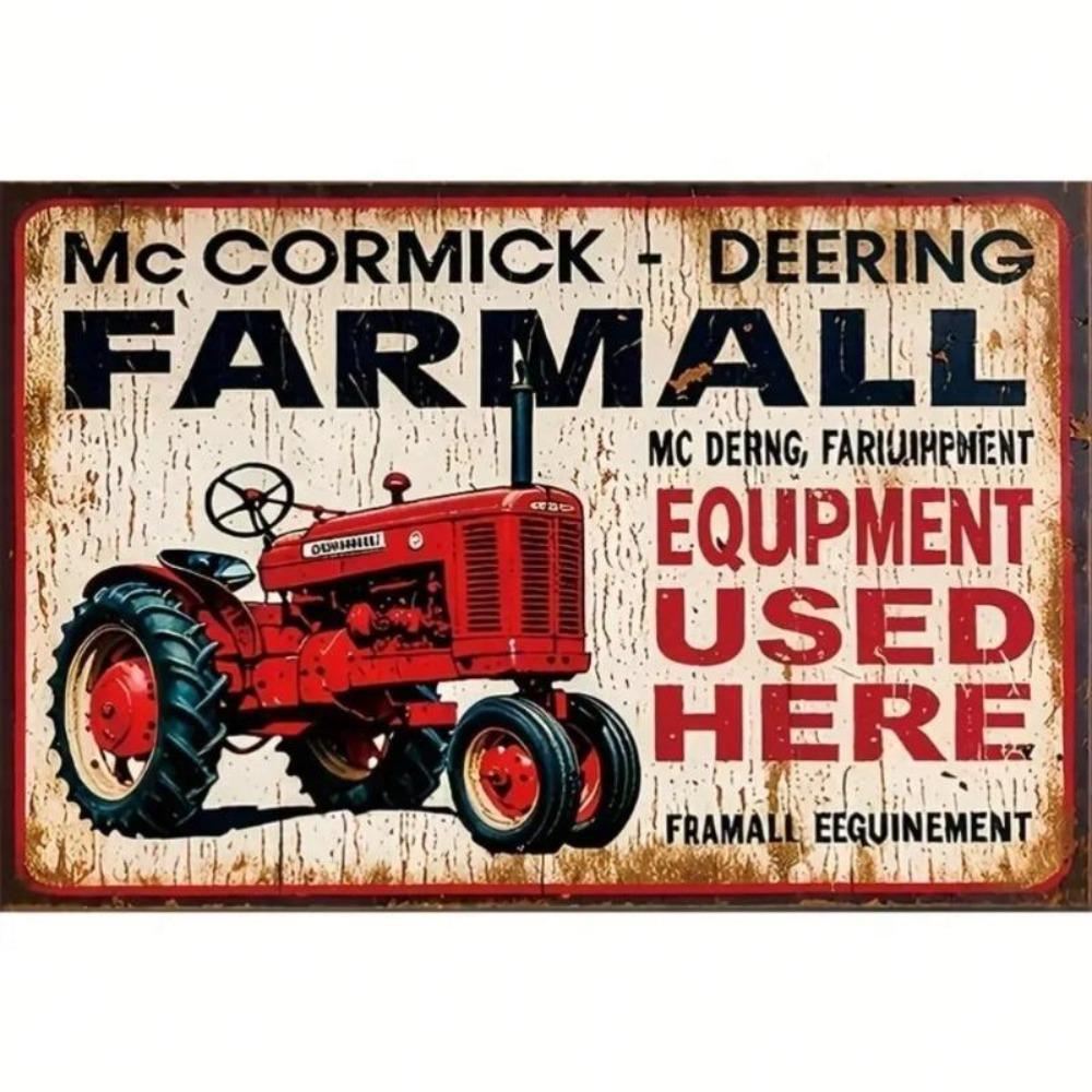 Metal Tin Sign Retro Farmhouse Decor Vintage Farmall 8x12 Inch Metal Wall Art Garage Man Cave Bar Kitchen