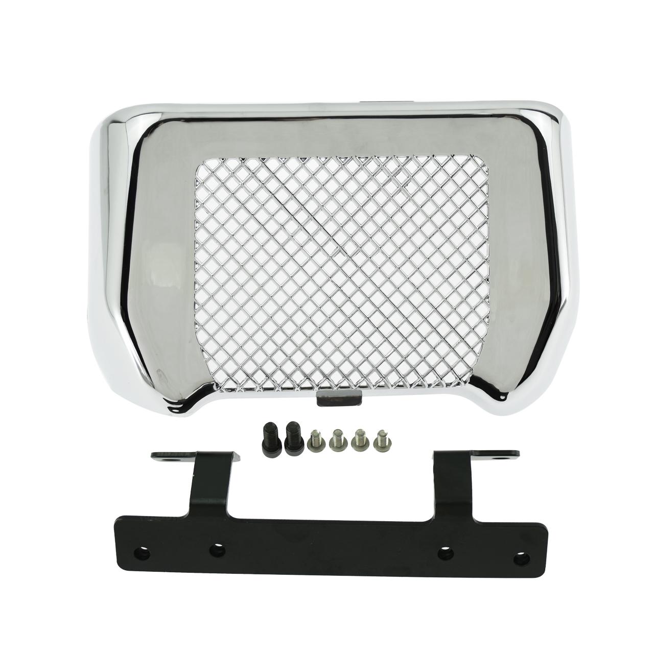 Motorcycle Black/Chrome Oil Cooler Cover Radiator