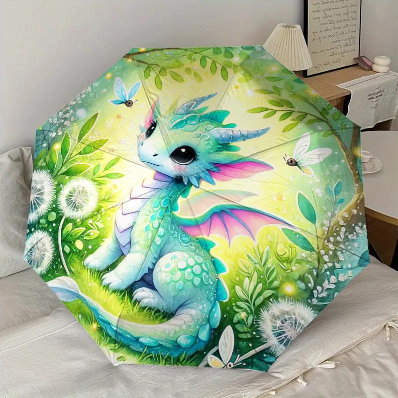 1pc dragon forest Pattern Umbrella Design Automatic Opening and Closing Umbrella, High-quality Travel Umbrella, Lightweight and Portable, -83