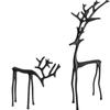 Christmas Decorations Black Reindeer Statues Modern Alloy Xmas Figurines Elegant Indoor Holiday Decor Table Centerpieces Xmas