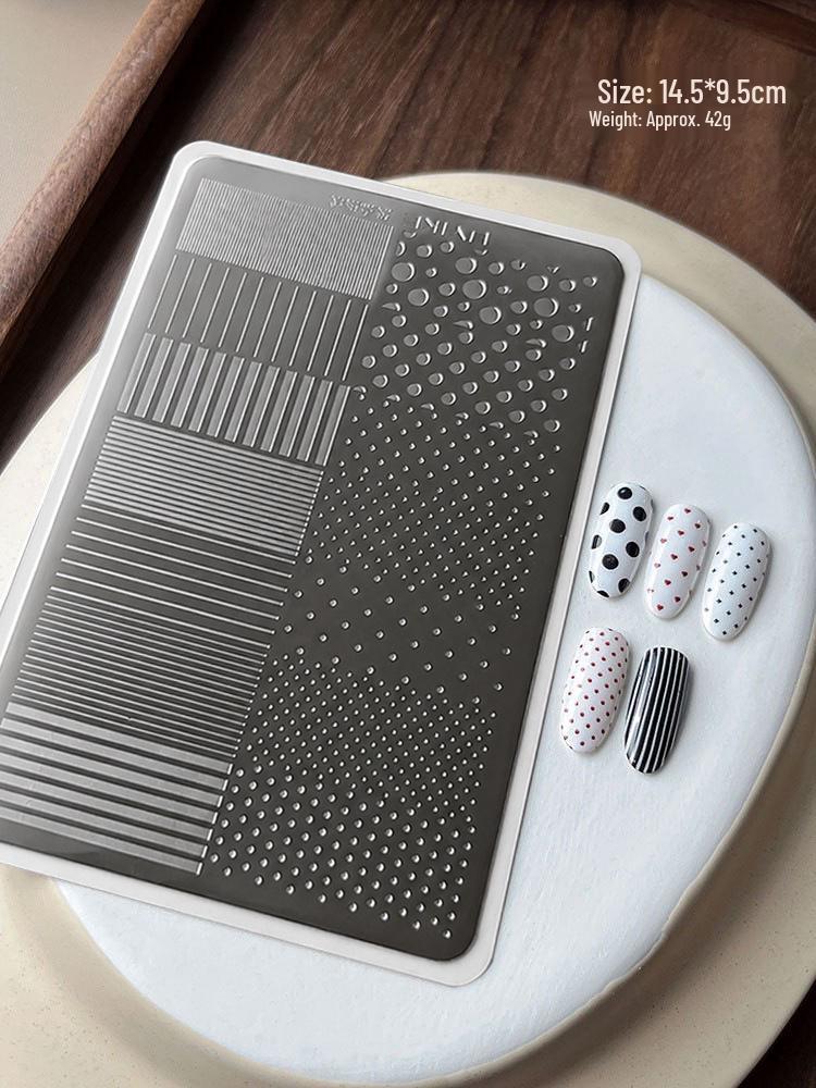 Nail Art Stamping Plates - Star, Polka Dot, Lines, Grid Lace Textures