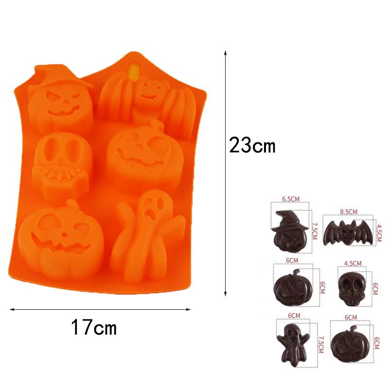 

Halloween Silicone Molds: Ghost, Skull, Pumpkin & Bat Shapes for Chocolate & Cake Decorations