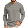 T-shirt casual a manica lunga raglan da uomo con girocollo, per l'uso quotidiano