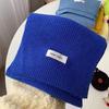 New Solid Color Haze Blue Scarf Korean Version Versatile White Woolen Scarf Winter Couple Men and Women Students