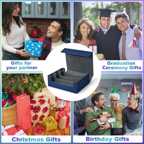 Uniiitie Trading Card Storage Box, Card Deck Case Holds Over 1800 Single-Sleeved Cards, Durable and Easy-to-Use Blue