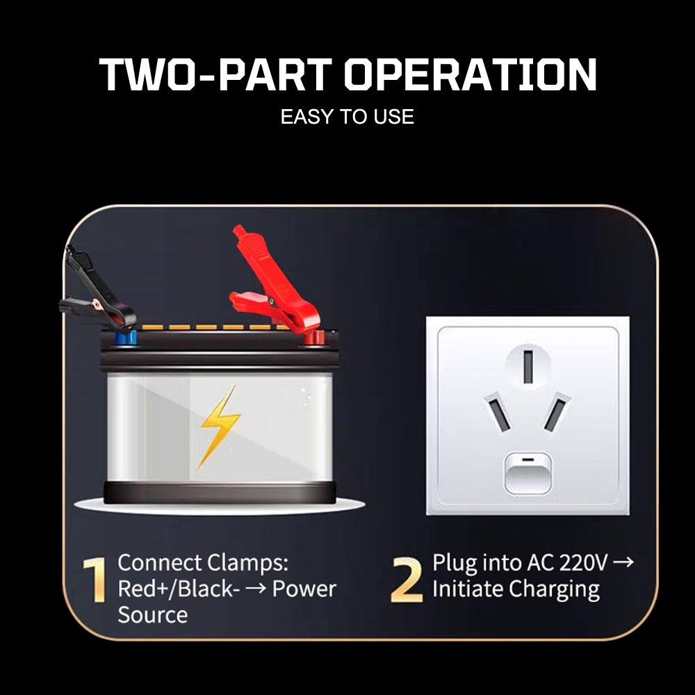 EU/US Plug Battery Maintenance Digital LCD Display 12V 6A Universal Start-Stop Car Battery Charger Multiple Protection