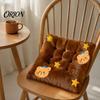 Comfortable Velvet Seat Mat Plush Warm Chair Cushion, Cute Cartoon Bear Floor 18" x Cushion for Dormitory Desk Non-slip Cozy Office Dining Ergonomic