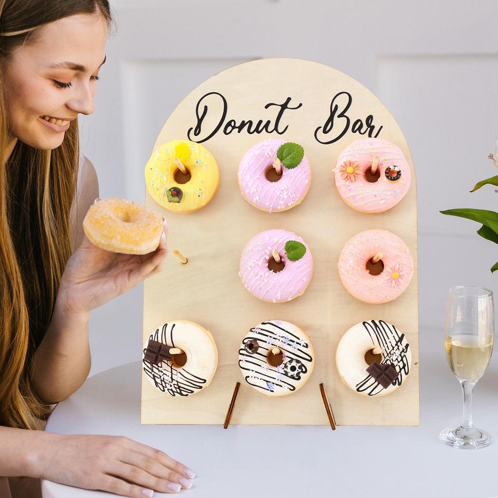 Arch Shaped Wooden Donut Stand Decoration Donut Party Doughnut Holder Wedding Birthday Party Supplies Baby Shower Donut Bar