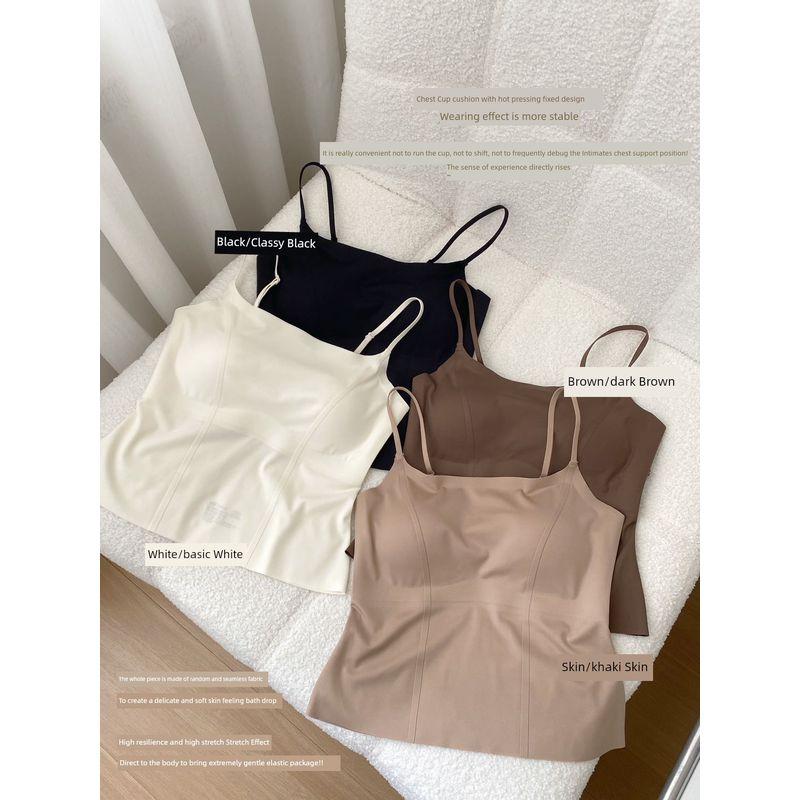 

Красивая спина Сексуальный бесшовный Элегантный стройнящий Интегрированные бретели Khakis skin S