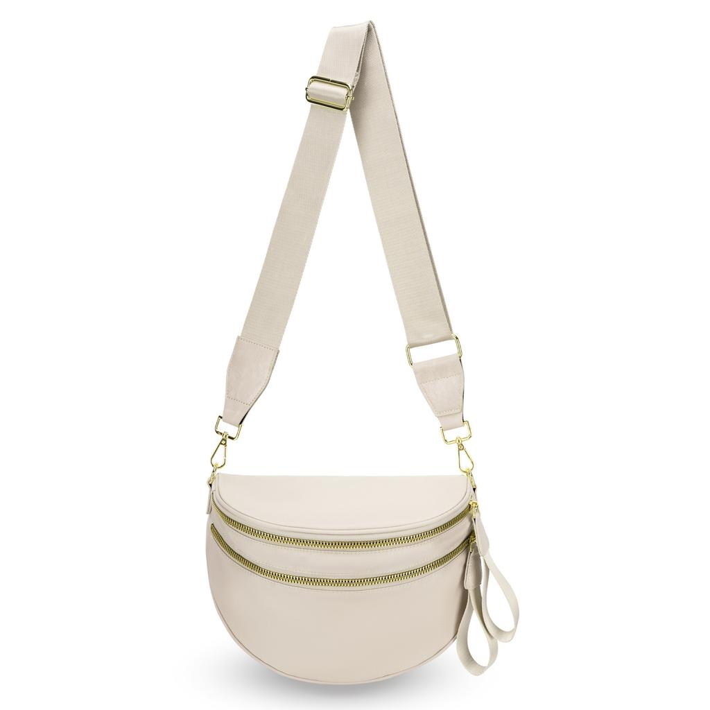 Women Adjustable Strap Crossbody Bag Vintage Shell Waist Bag Casual Daily Shoulder Purse