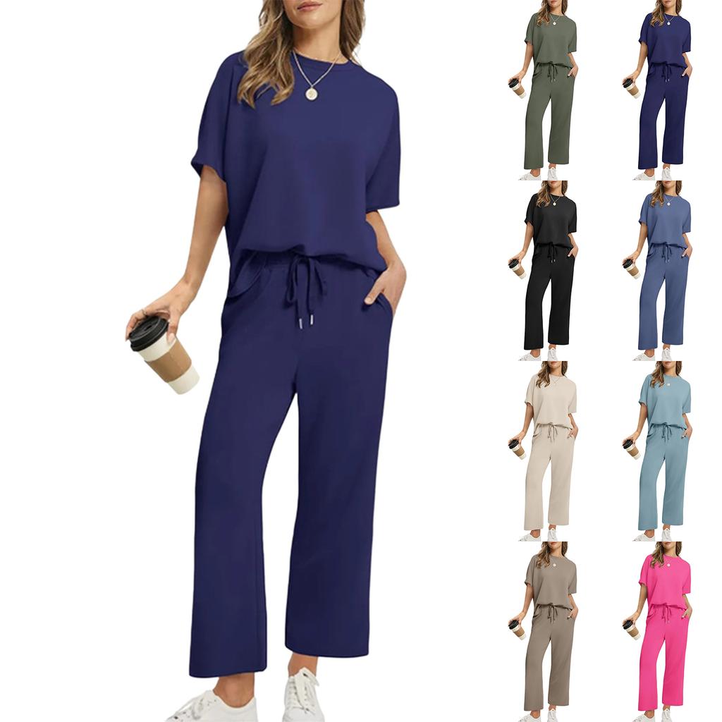Women's Fashionable Loose Top Casual Two-piece Set