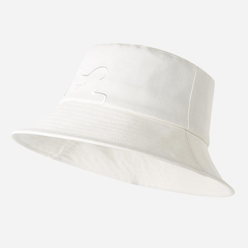 Embroidery Cute Bear Summer Bucket Hat Fashion Girls Women Travel Fisherman Cap Ladies Solid Colors Adjustable Bob Panama Hat