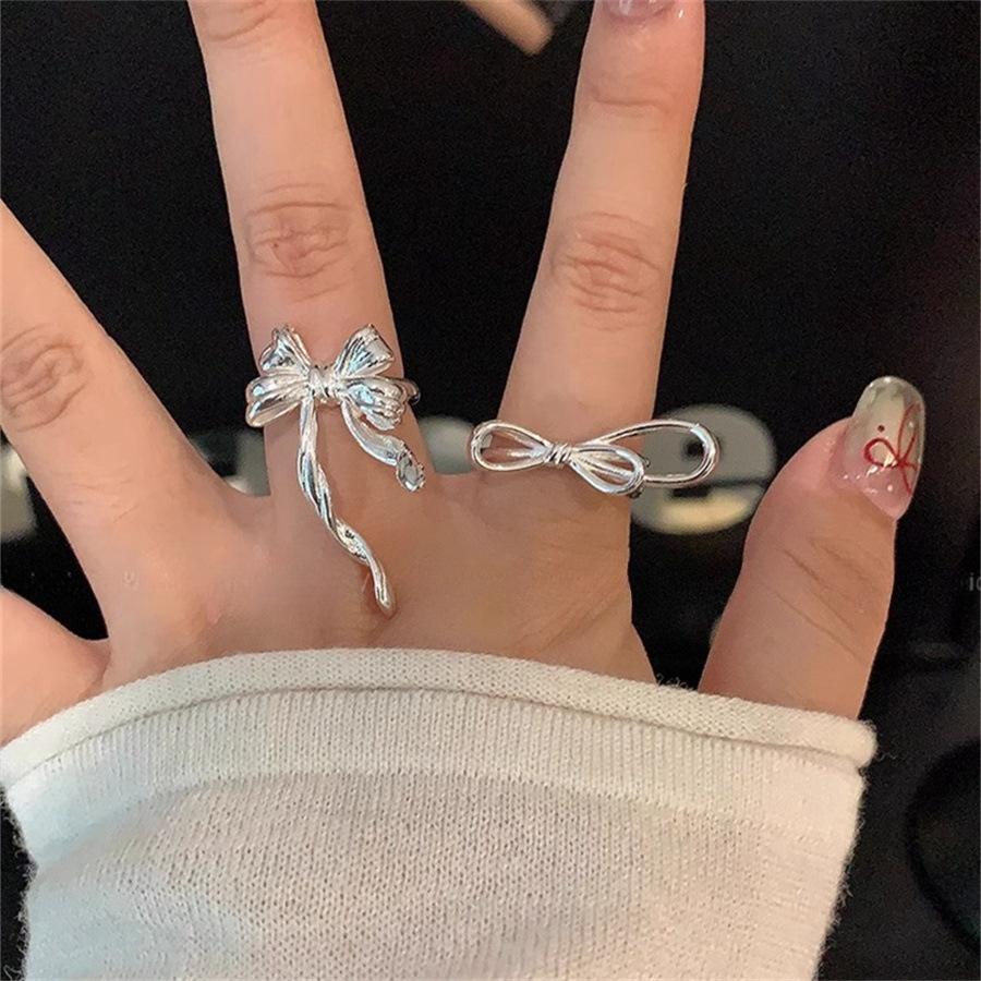 Ballet style bow ring cold style Korean ins index finger ring 2025 ring