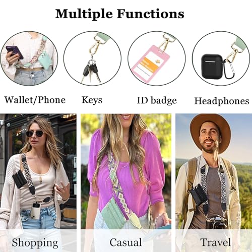 The mobile phone strap can be replaced and disassembled and the portable strap is matched with a change purse a lanyard and a four-piece set.