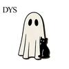 Halloween Wall Hooks Ghost Cat Wooden Hanging Hook for Keys Hats, Decorative Party Supplies Hanger, Cute Home Living Room Bedroom Entryway Key Hangers