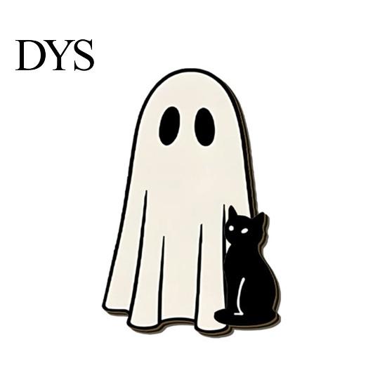 Halloween Wall Hooks Ghost Cat Wooden Hanging Hook for Keys Hats, Decorative Party Supplies Hanger, Cute Home Living Room Bedroom Entryway Key Hangers