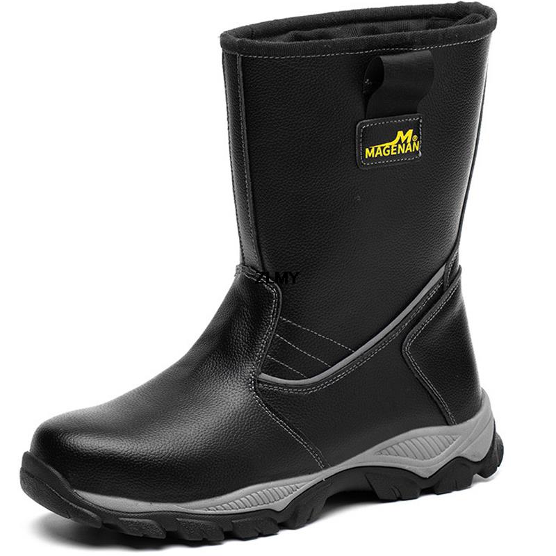 

Маслостойкая защитная обувь для мужчин, высокие рабочие ботинки со стальным носком, противоударные, противоударные, рабочие защитные ботинки, мужская обувь для сварщиков, защита от искр 42