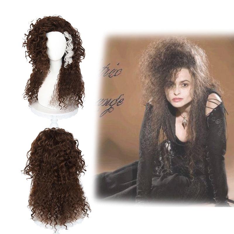 Bj-108 Bellatrix Lestrange Cosplay Pruik Authentieke Anime Stijl Veelzijdig Voor Elke Gezichtsvorm