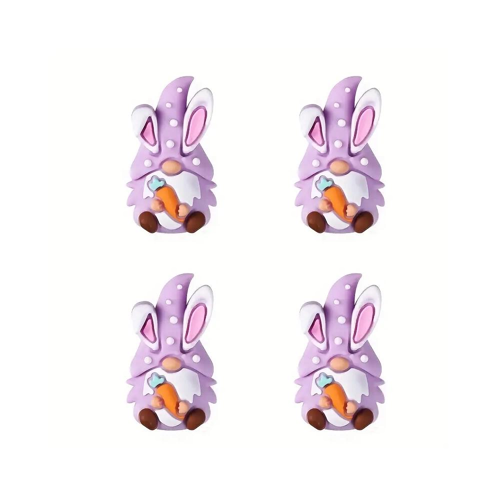 4/26/30/52PCS Easter bunny silicone beads, suitable for bracelets, keychains, lanyards, pen accessories, holiday accessories