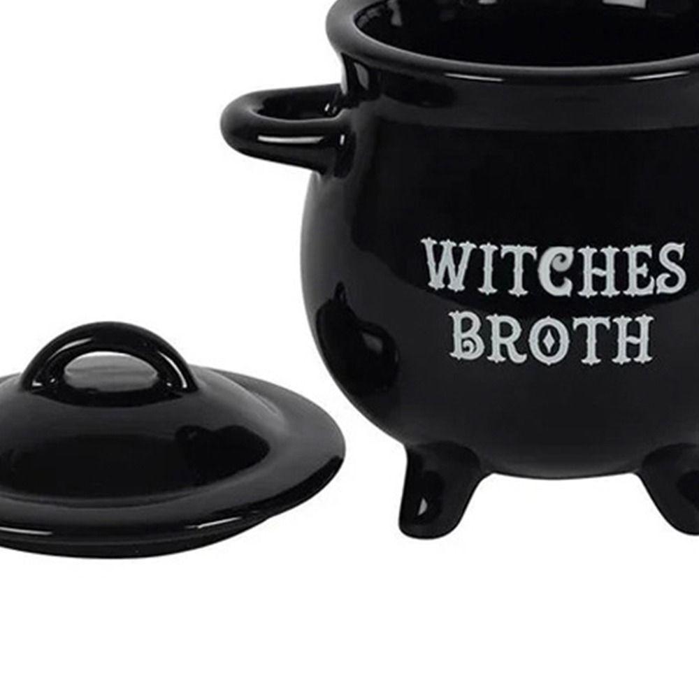 Decorative Witch Soup Bowl Black Witch Potion Cup Durable Witch Sugar Canister Kids